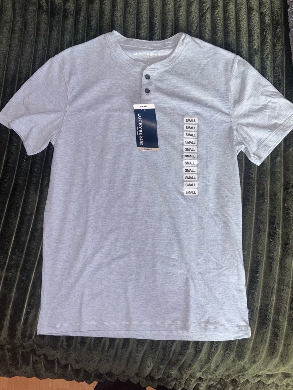 Lucky Brand Men's Light Heather light blue Short-Sleeve Henley